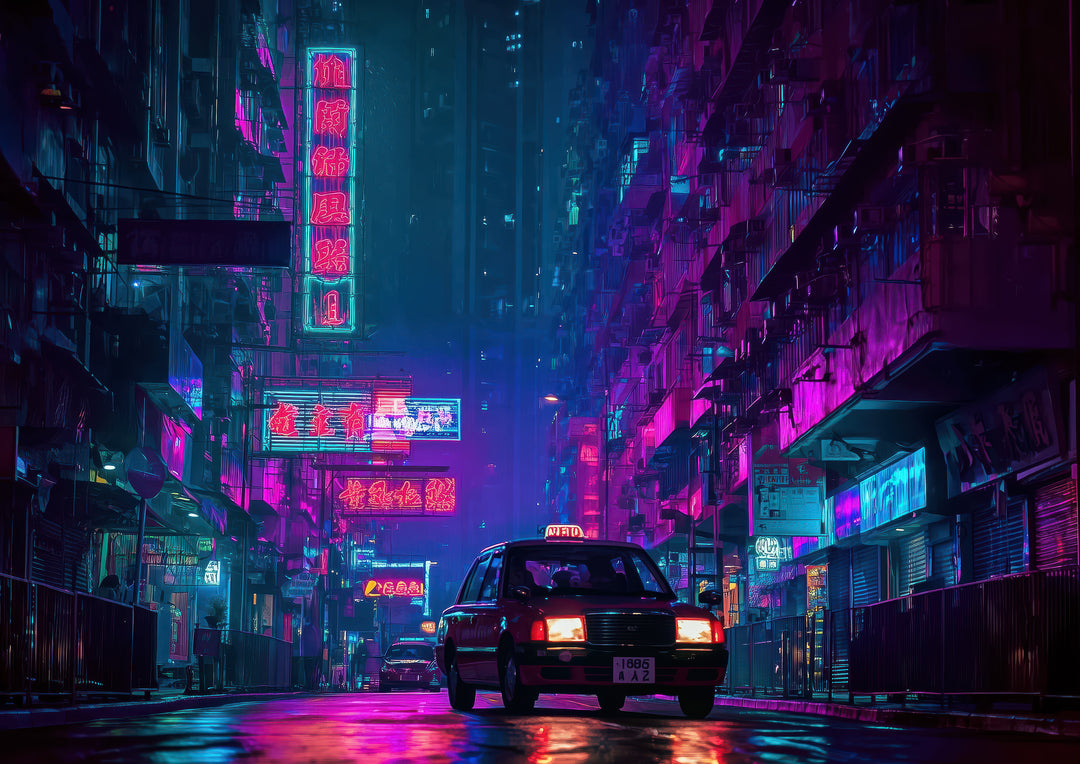 Neon City Wall Art Print