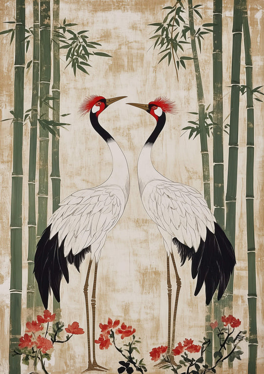 Cranes in Bamboo Forest