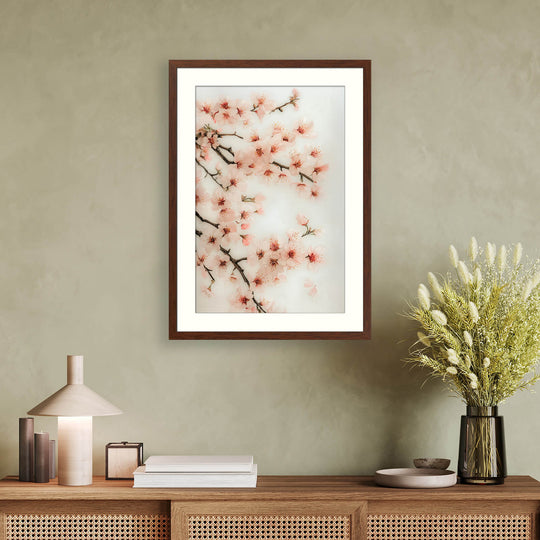 Sakura Flower Print in Soft Pink & White