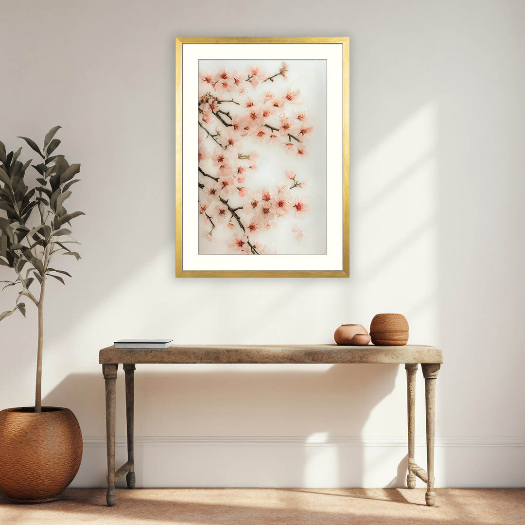 Sakura Flower Print in Soft Pink & White