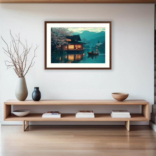 Japanese Lake House Print