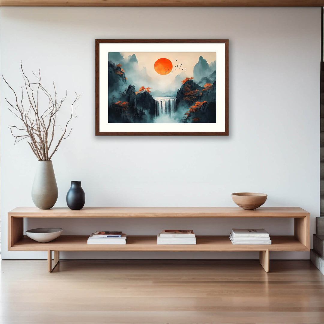 Japanese Mountain Sunrise Wall Art