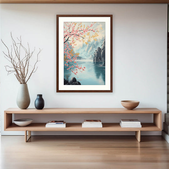Serene Mountain and Lake Scene
