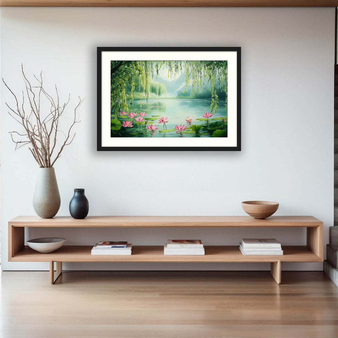 Japanese Lotus Pond Wall Art