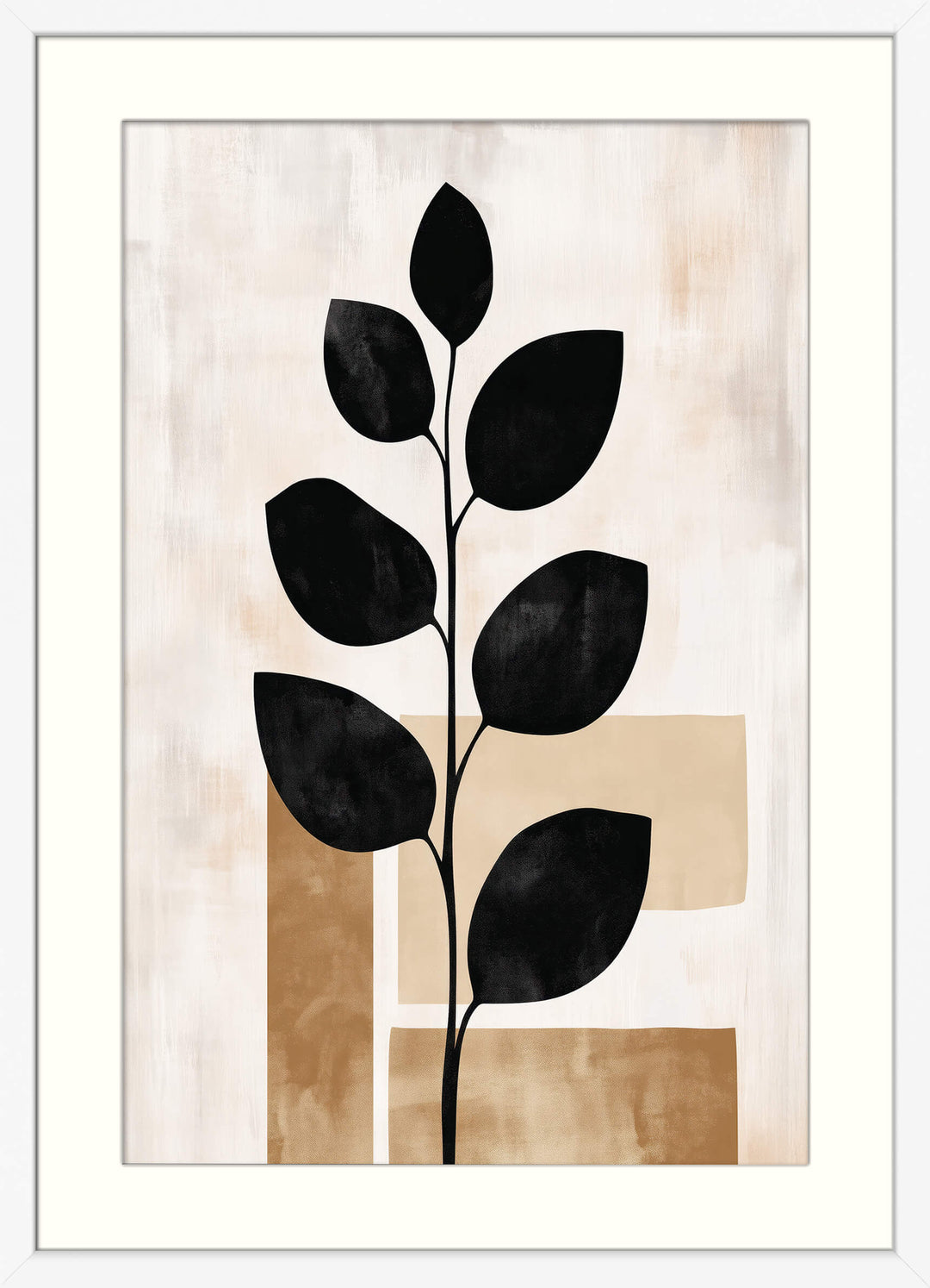 Japandi Abstract Leaf Print