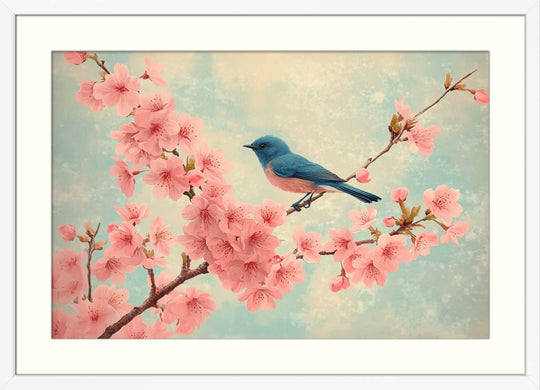 Japanese Sakura Print with Bir