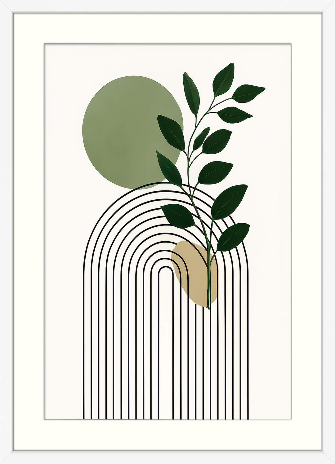 Japandi Minimalist Arch in Green & Beige