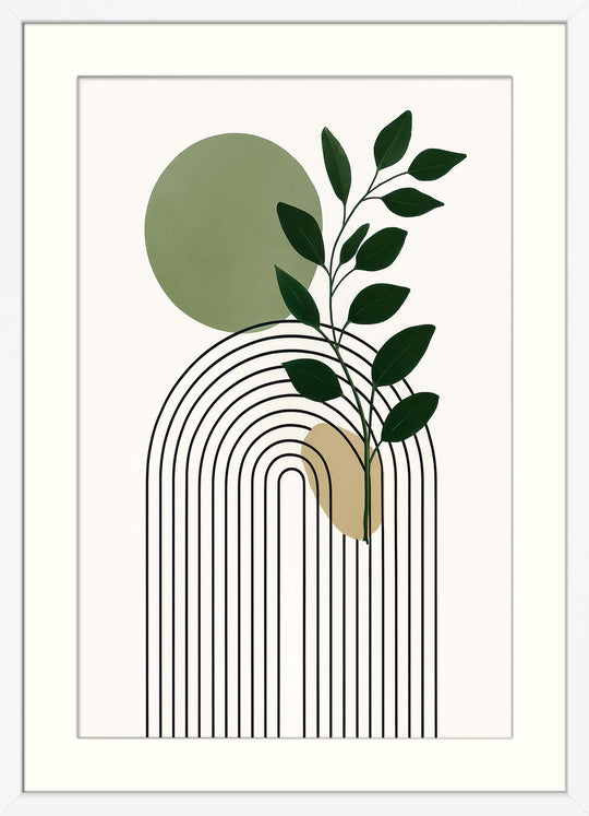 Japandi Minimalist Arch in Green & Beige