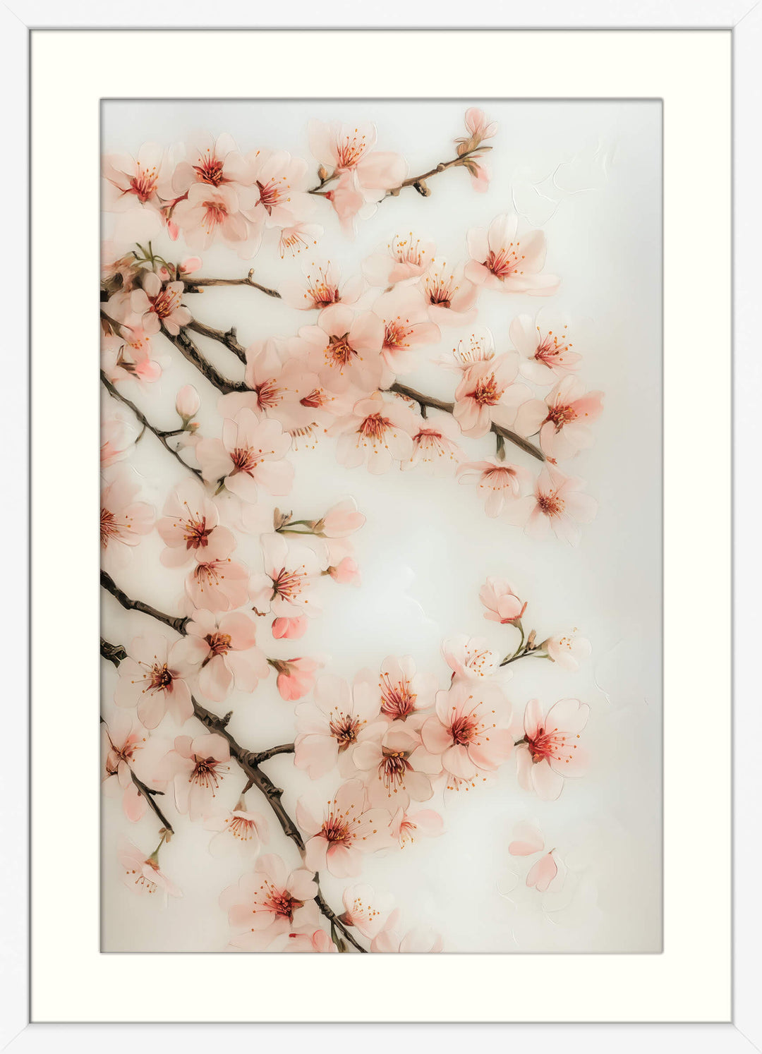 Sakura Flower Print in Soft Pink & White