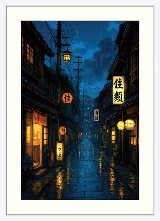 Rainy Japanese Street at Night