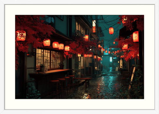 Japanese Lantern Street Wall Art
