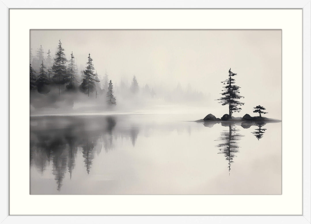 Stillness in the Mist Lake Scene