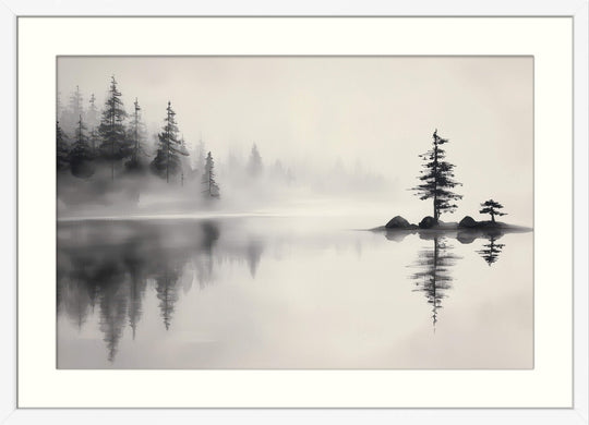 Stillness in the Mist Lake Scene