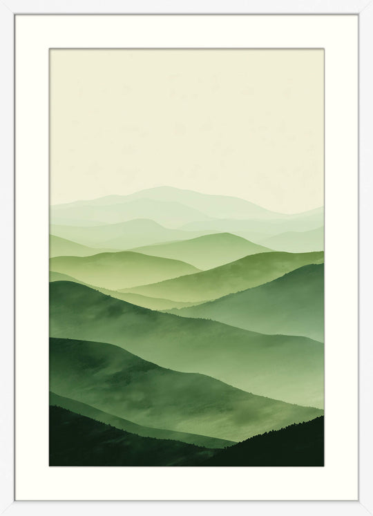 Abstract Green Mountain Landscape
