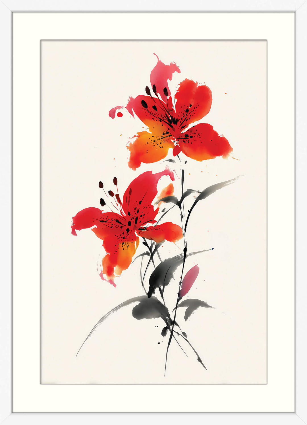 Twin Red Lilies