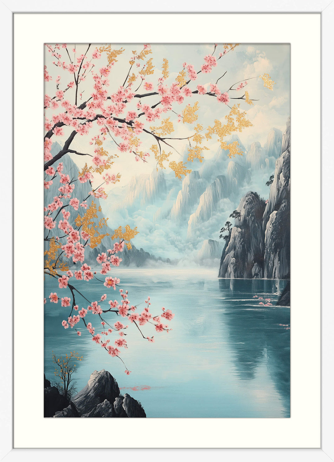 Serene Mountain and Lake Scene