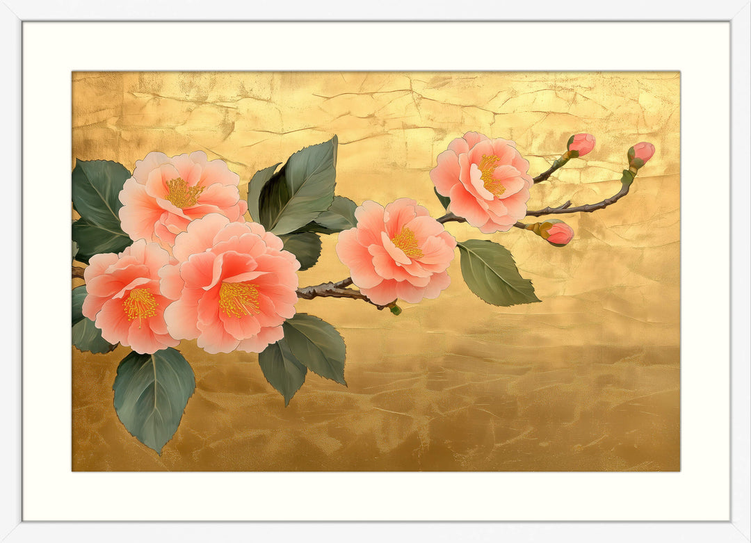 Gold Cherry Blossom Wall Art