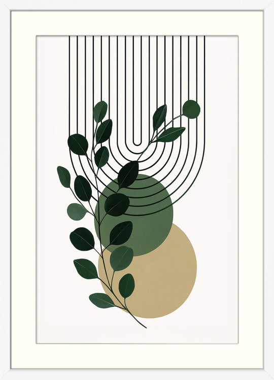 Minimalist Plant with Geometric Shapes