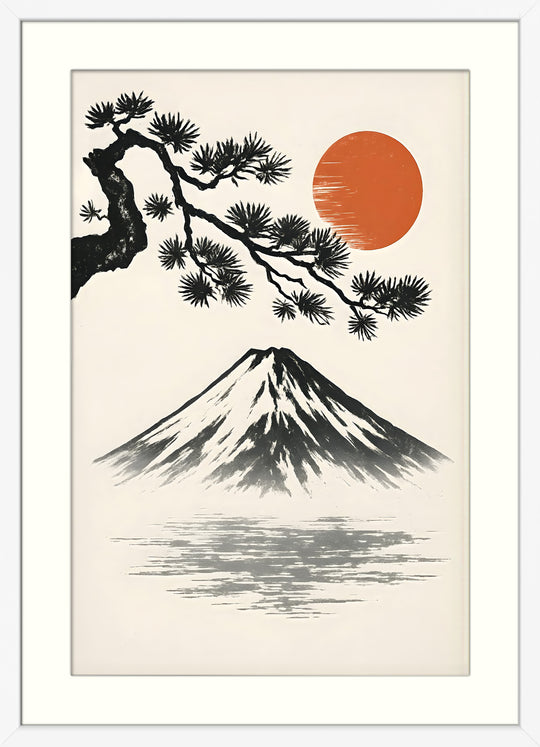 Red Sun Over Mount Fuji