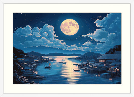 Japanese Moon Landscape Wall Art