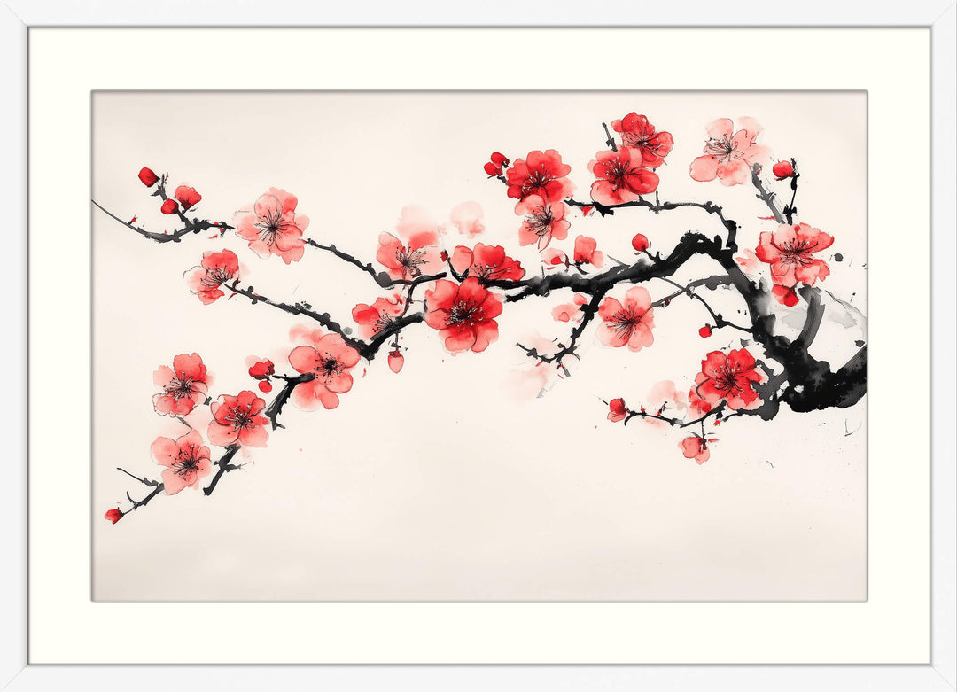 Sumi-e Cherry Blossom Print