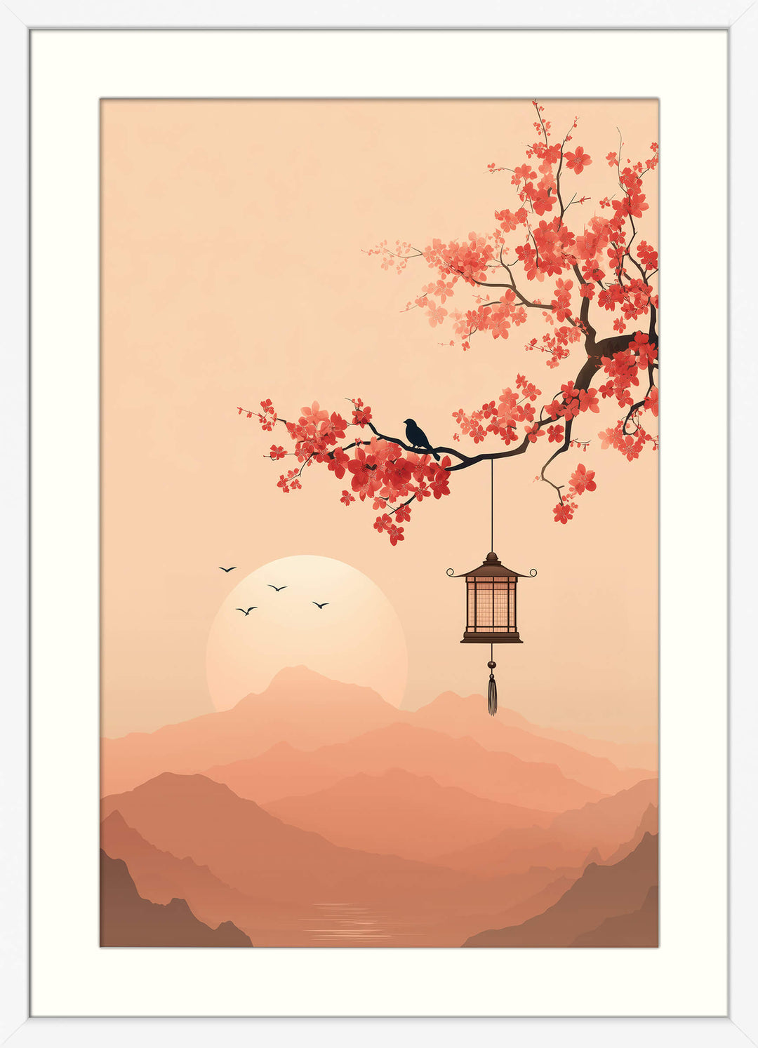 Cherry Blossom Lantern at Dusk