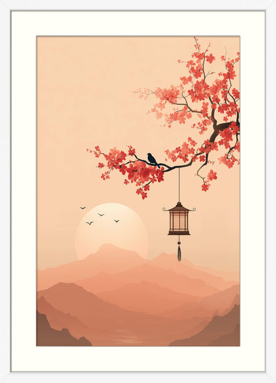 Cherry Blossom Lantern at Dusk