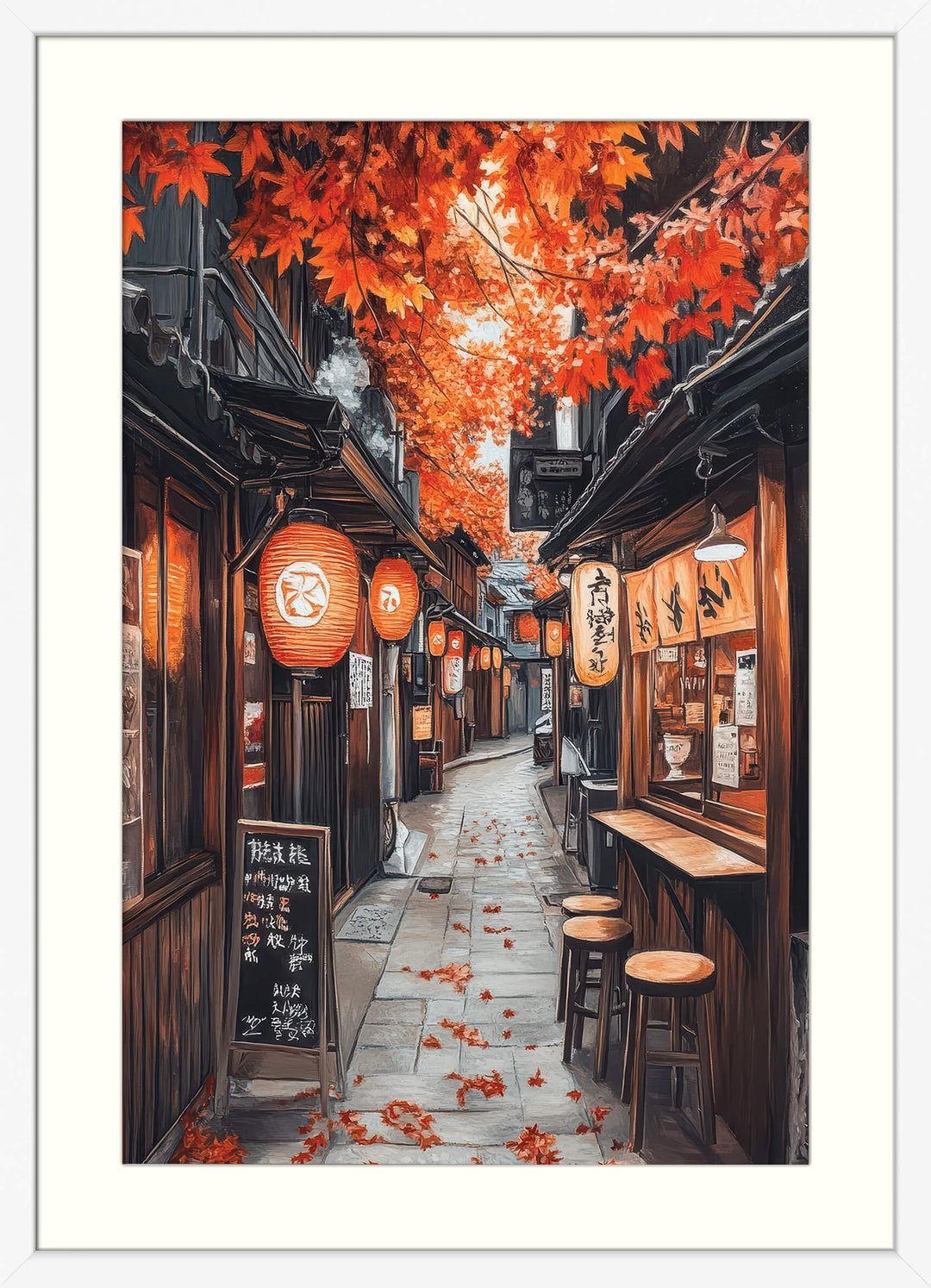 Autumn Lantern Alley in Kyoto