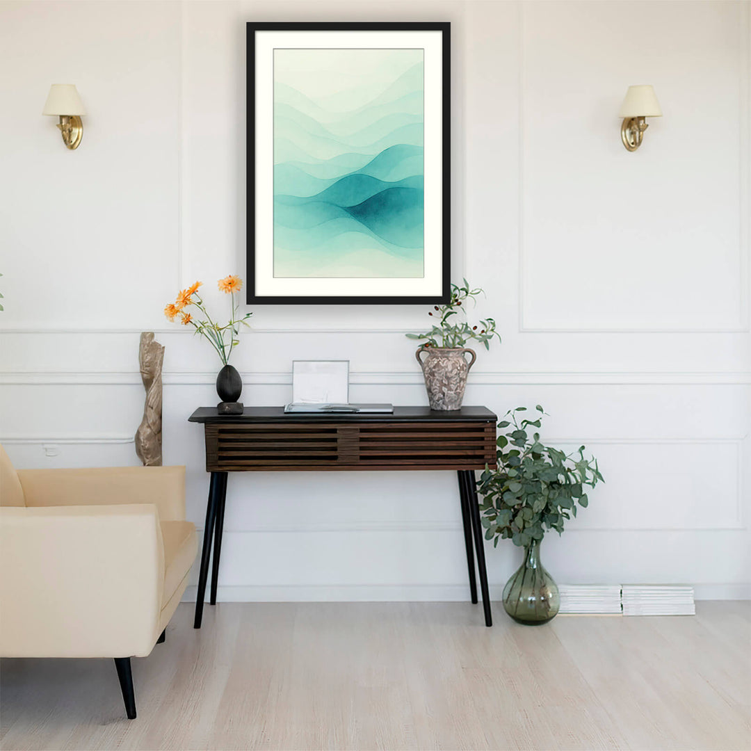 Aqua Abstract Wall Art